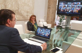 ep el presidente de la junta guillermo fernandez vara en videoconferencia con presidentes