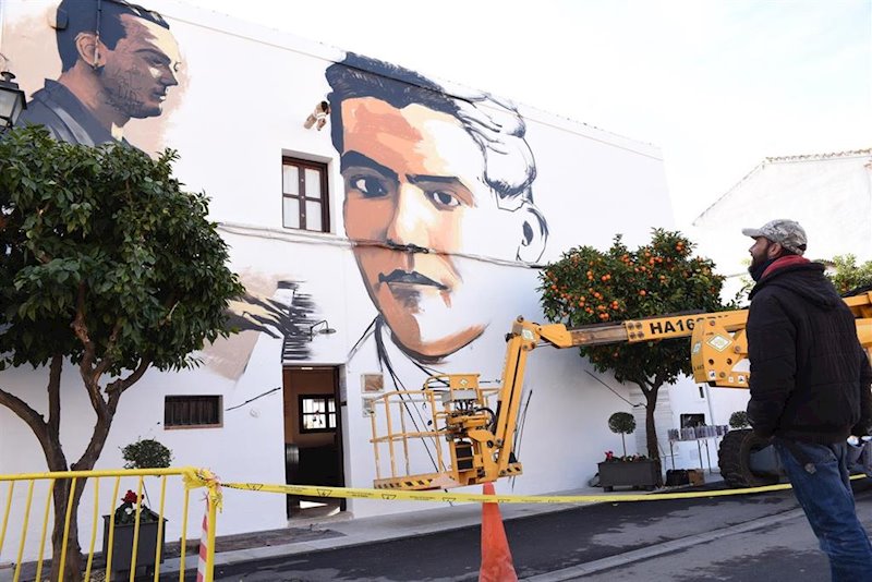 ep imagen del grafiti realizado por el nino de las pinturas en el museo-casa federico garcia lorca