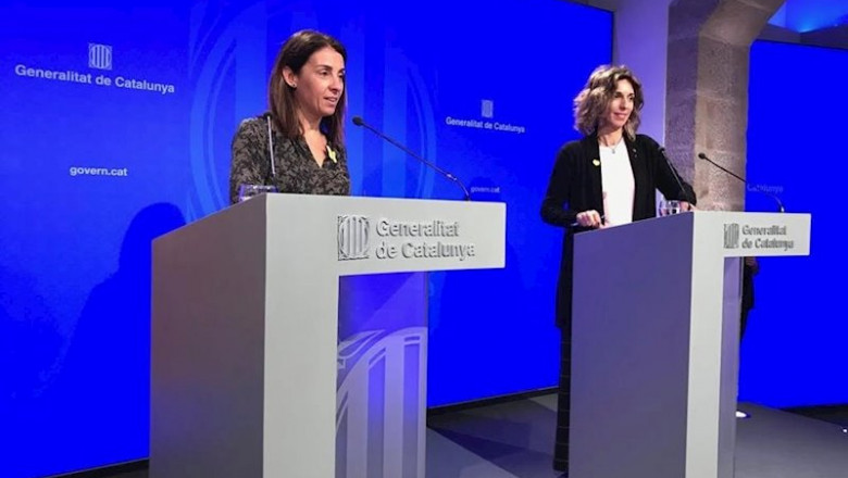 ep la consellera de presidencia meritxell budo y la consellera de empresa y conocimiento ngels