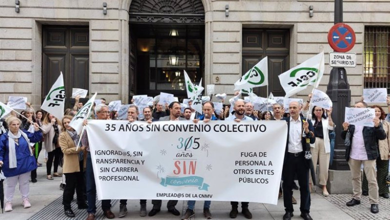 ep los trabajadores de la cnmv en la concentracion del pasado 7 de junio ep los trabajadores de la cnmv en la concentracion del pasado 7 de junio
