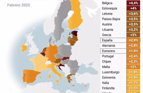 ep mapa con cifras de inflacion en la zona euro