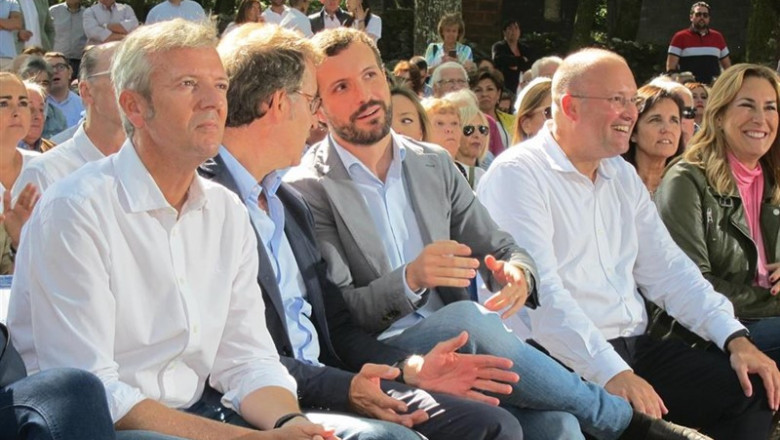 ep alfonso rueda alberto nunez feijoo y pablo casado en el acto de inicio del curso politico del
