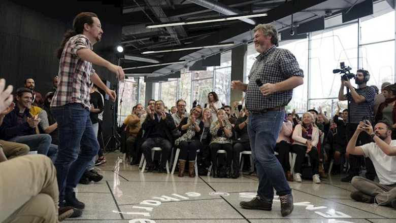ep el candidato a la presidencia del gobierno por unidas podemos pablo iglesias i y el diputado de