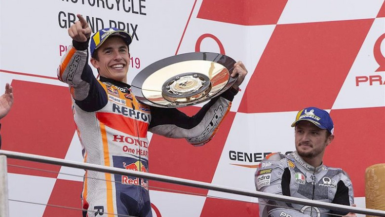ep el piloto espanol marc marquez repsol honda vencedor de la carrera de motogp del gran premio de