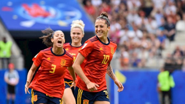 ep jennifer hermoso celebra su gol en los octavos de final del mundial de francia ante los estados