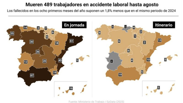 ep mapas con fallecidos por accidentes de trabajo por comunidades autonomas