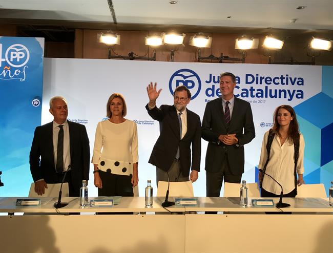 S.Rodríguez, M.D.De Cospedal, M.Rajoy, X.G.Albiol y A.Levy, PP | EUROPA PRESS ep srodriguez mdde cospedal mrajoy xgalbiolalevy pp 20170915190815