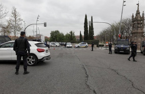 ep varios agentes de la policia nacional en un control policial en la glorieta del marques de