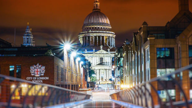 dl city of london school st pauls cathedral millennium bridge river thames financial district trading night winter cold dark unsplash