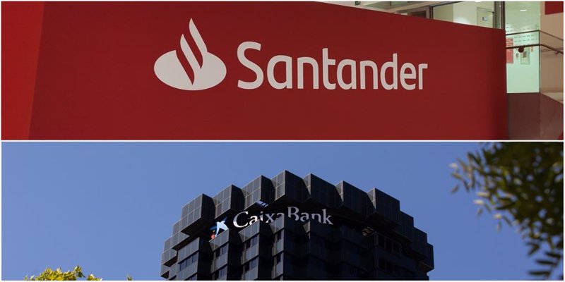 Archivo - Logos de Santander y CaixaBank | BANCO SANTANDER, EUROPA PRESS - Archivo ep archivo logos de santander y caixabank