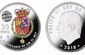 ep archivo   moneda conmemorativa 50 aniversario del rey felipe vi