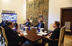 ep el presidente de castilla-la mancha emiliano garcia-page participa en la videoconferencia con