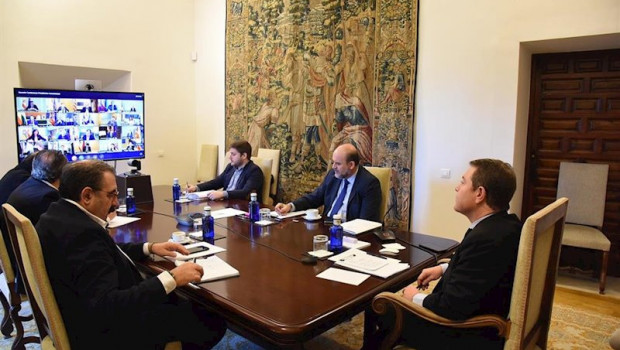 ep el presidente de castilla-la mancha emiliano garcia-page participa en la videoconferencia con