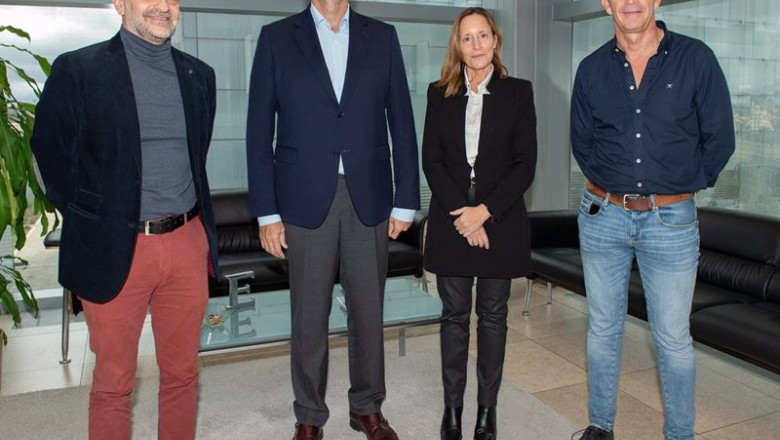 (I+D) Secretario General De CCOO Para Telefónica De España; José Carlos Carbajo, El Presidente De Telefónica España Emilio Gayo; La Directora De Personas, Raquel Fernández; Y El Secretario Federal De UGT Sector Comunicaciones Y Cultura, Alfredo Mesa | TELEFONICA ep id secretario general de ccoo para telefonica de espana jose carlos carbajo el presidente de