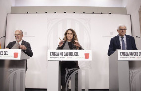 ep los consellers carles campuzano y manel balcells con la portavoz del govern patricia plaja