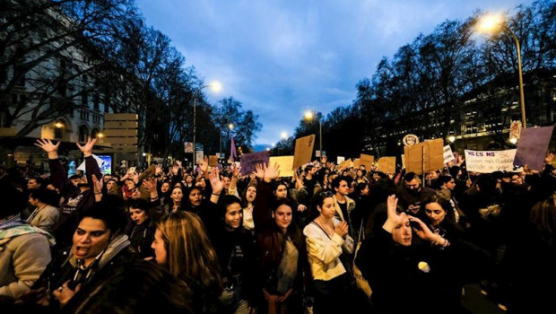 ep manifestacion del 8m dia internacional de la mujer en madrid a 8 de marzo de 2020