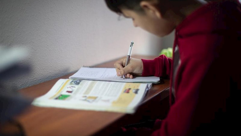 ep un estudiante de vitoria realiza deberes en su domicilio tras la suspension de las clases