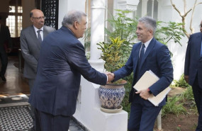 ep el ministro del interior en funciones fernando grande-marlaska saluda en rabat a su homologo