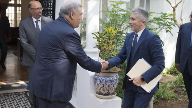 ep el ministro del interior en funciones fernando grande-marlaska saluda en rabat a su homologo