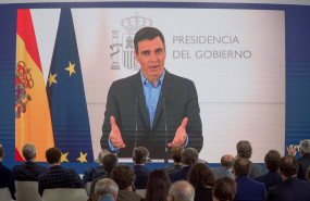 ep el presidente del gobierno pedro sanchez interviene por videoconferencia en el foro la toja en el