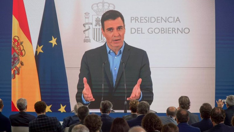 ep el presidente del gobierno pedro sanchez interviene por videoconferencia en el foro la toja en el ep el presidente del gobierno pedro sanchez interviene por videoconferencia en el foro la toja en el