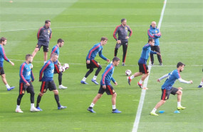 ep futbolistas de la seleccion espanola durante un entrenamiento