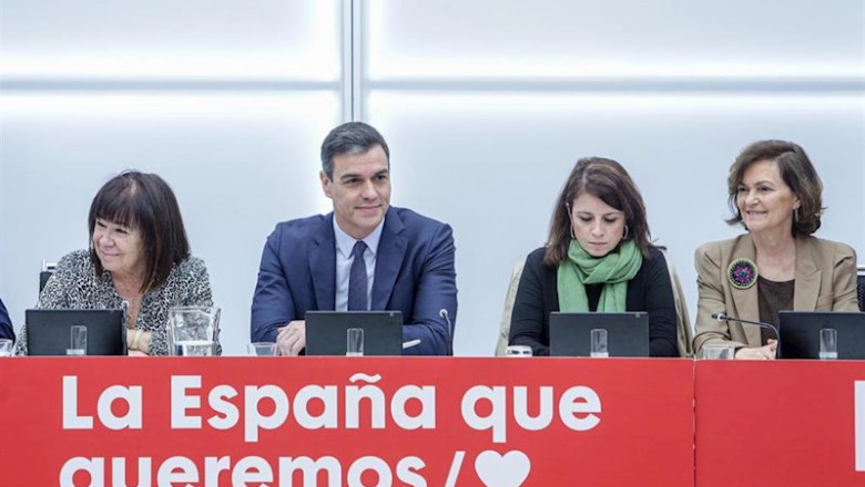 ep la presidenta del psoe cristina narbona el presidente del gobierno pedro sanchez la