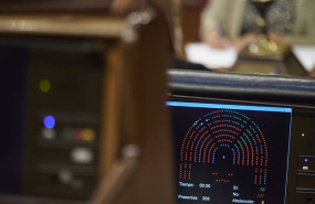 ep pantalla con los resultados de la votacion de una sesion plenaria en el congreso