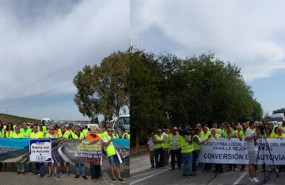 ep participantes en los cortes de la n-432 en baena y castro del rio para reclamar su conversion en