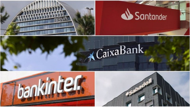 ep archivo   logos de bbva santander caixabank bankinter y banco sabadell