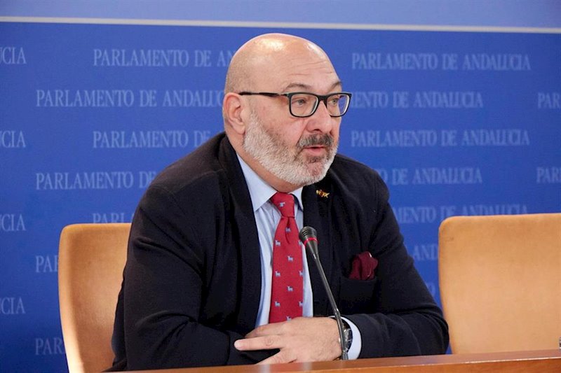 ep el portavoz parlamentario de vox alejandro hernandez en rueda de prensa en el parlamento andaluz