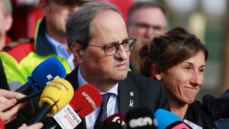ep el presidente de la generalitat quim torra atiende a los medios en el lugar afectado por el ep el presidente de la generalitat quim torra atiende a los medios en el lugar afectado por el
