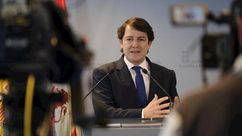 El presidente de la Junta, Alfonso Fernández Mañueco, durante la rueda de prensa. | JCYL ep el presidente de la junta alfonso fernandez manueco durante la rueda de prensa