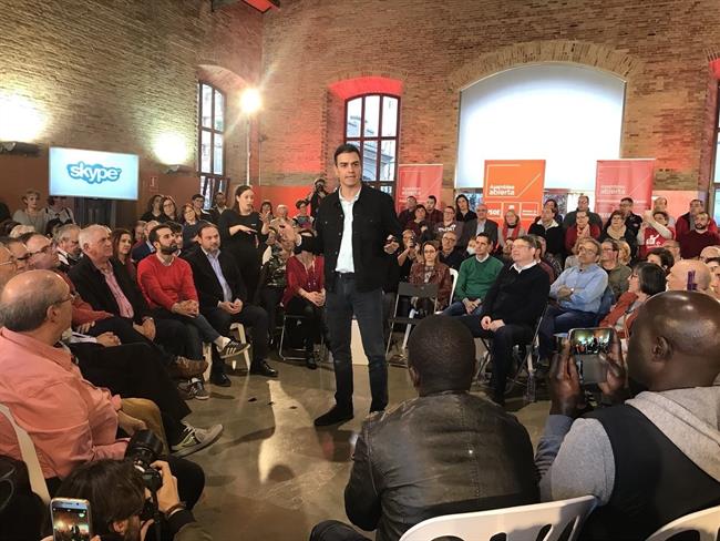 Pedro Sánchez en el acto celebrado este domingo en la ciudad de València | TWITTER PSPV-PSOE ep pedro sanchezacto celebradodomingola ciudadvalncia