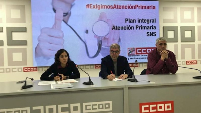 ep presentacion plan integral de atencion primaria de ccoo de izq a dcha la secretaria de politica ep presentacion plan integral de atencion primaria de ccoo de izq a dcha la secretaria de politica