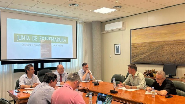ep responsables de upa uce y asaja extremadura se reunen con el consejero de agricultura juan jose