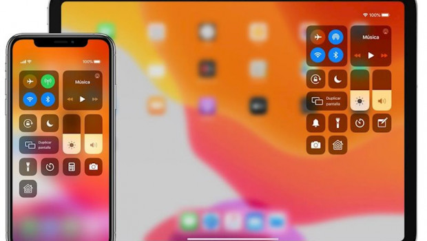ep un movil iphone izquierda y una tableta ipad derecha de apple