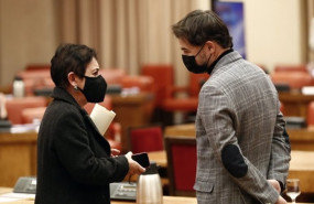 ep archivo   los portavoces parlamentarios de eh bildu y erc mertxe aizpurua y gabriel rufian