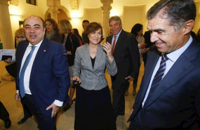 ep carmen calvo centro en el palacio de congresos de cordoba donde ha asistido al acto conmemorativo