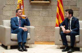 ep el presidente del gobierno pedro sanchez i y el president de la generalitat de catalunya pere