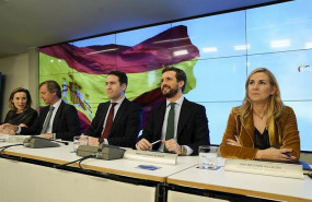 ep el presidente del pp pablo casado con algunos miembros de la cupula del pp como teodoro garcia