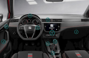 ep imagen de los puntos a desinfectar del interior de un coche