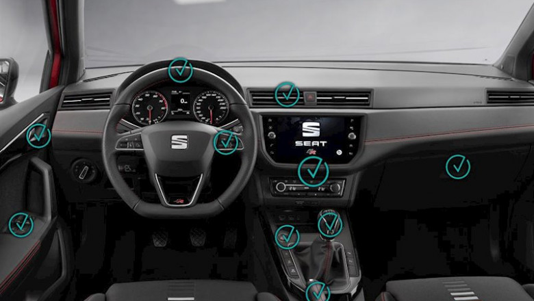 Imagen de los puntos a desinfectar del interior de un coche. | SEAT - Archivo ep imagen de los puntos a desinfectar del interior de un coche