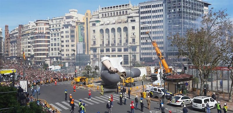 Imagen de parte de la Falla Municipal 'Açò també passarà' de Escif, Manolo Martín y José Ramón Espuig | EUROPA PRESS ep imagen de parte de la falla municipal a tambe passar de escif manolo martin y jose ramon espuig