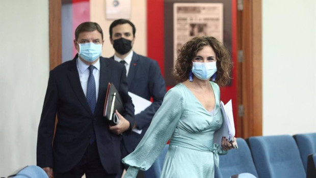 ep la ministra portavoz y de hacienda maria jesus montero el ministro de consumo alberto garzon y el