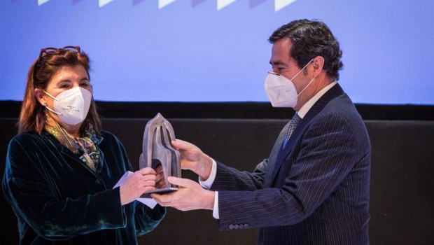 ep la presidenta del grupo faustino carmen martinez zabala recibe un premio por su trayectoria