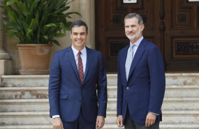 ep rey felipe vi recibepresidentegobiernofunciones pedro sanchez enpalaciomariventpalmamallorca