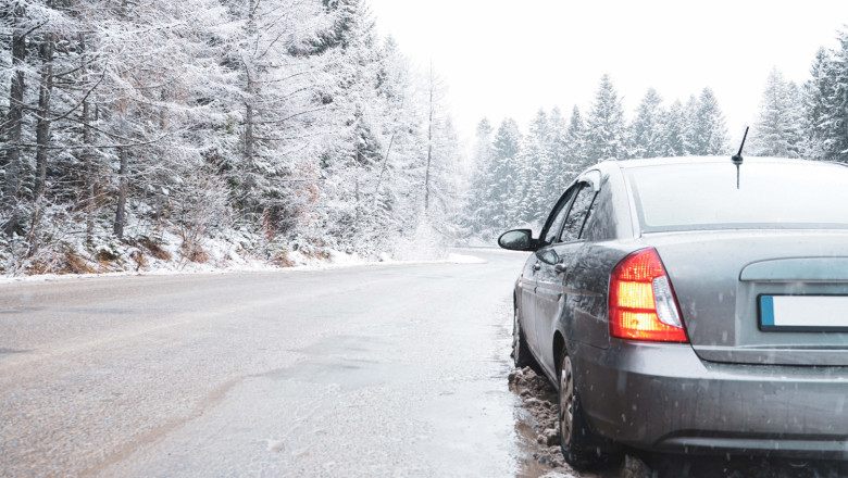 car winter road forest 1 