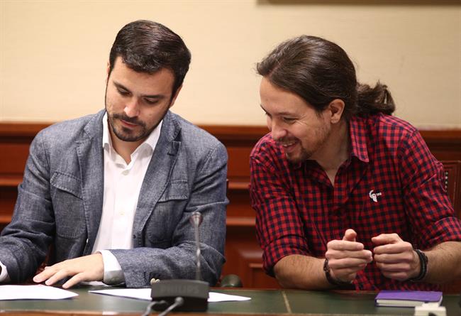 Alberto Garzón y Pablo Iglesias en el Congreso | EUROPA PRESS ep alberto garzonpablo iglesiascongreso