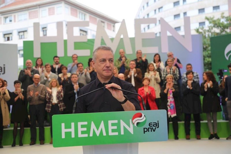 ep el lehendakari inigo urkullu en un mitin de campana electoral en barakaldo bizkaia